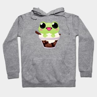 Froggy Delight - Whimsical Frog in Ice Cream Sundae Hoodie